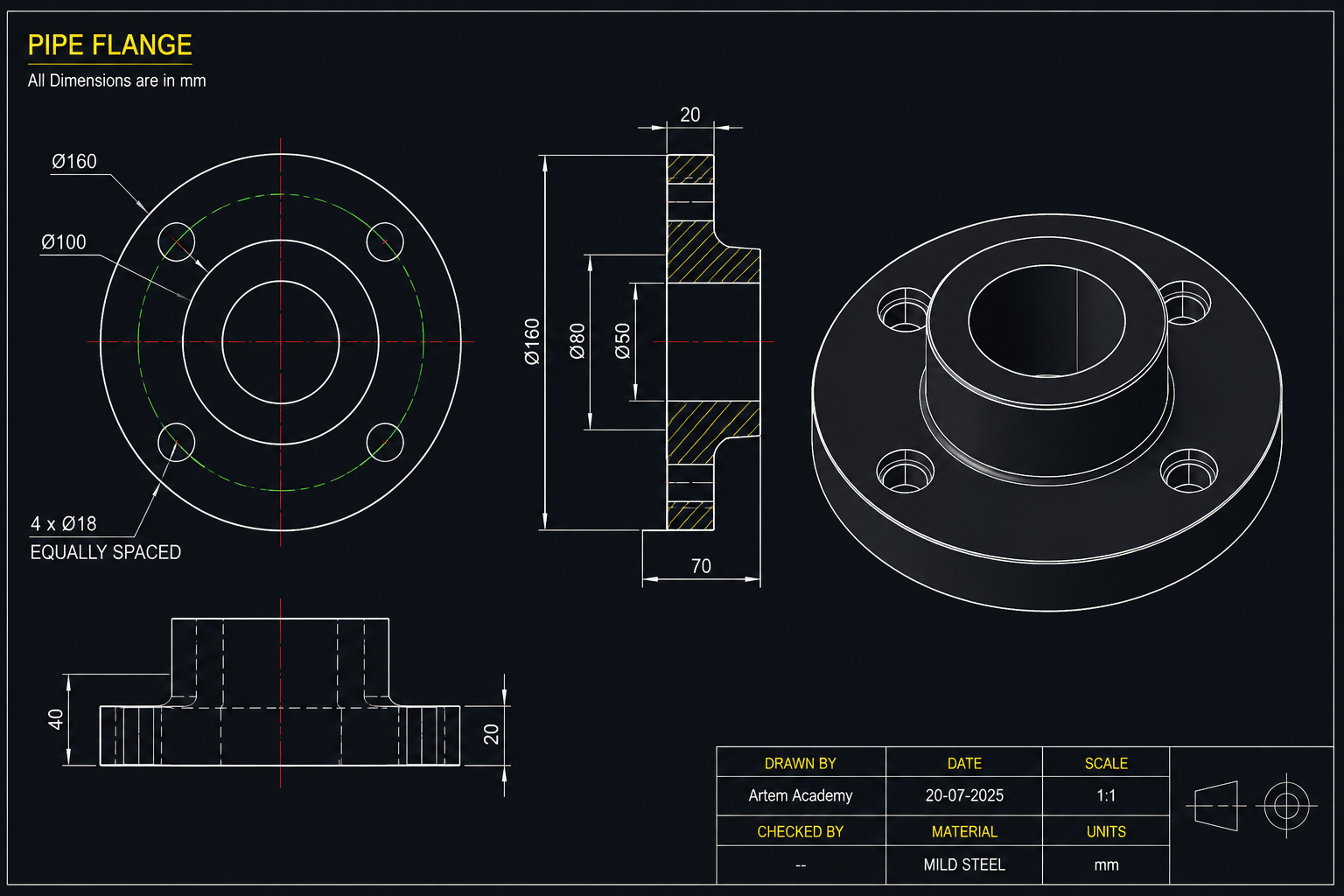 PIPE FLANGE DRAWING